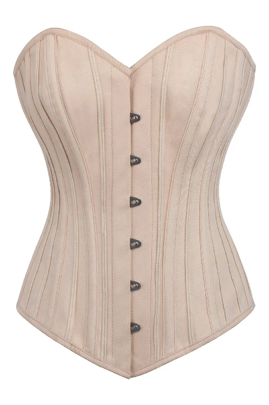 Beige Cotton Overbust Corset