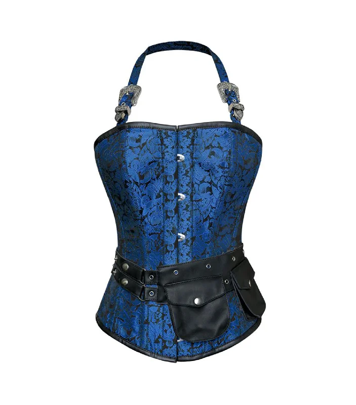 Blue brocade waist reducing  ovarbust Corsets