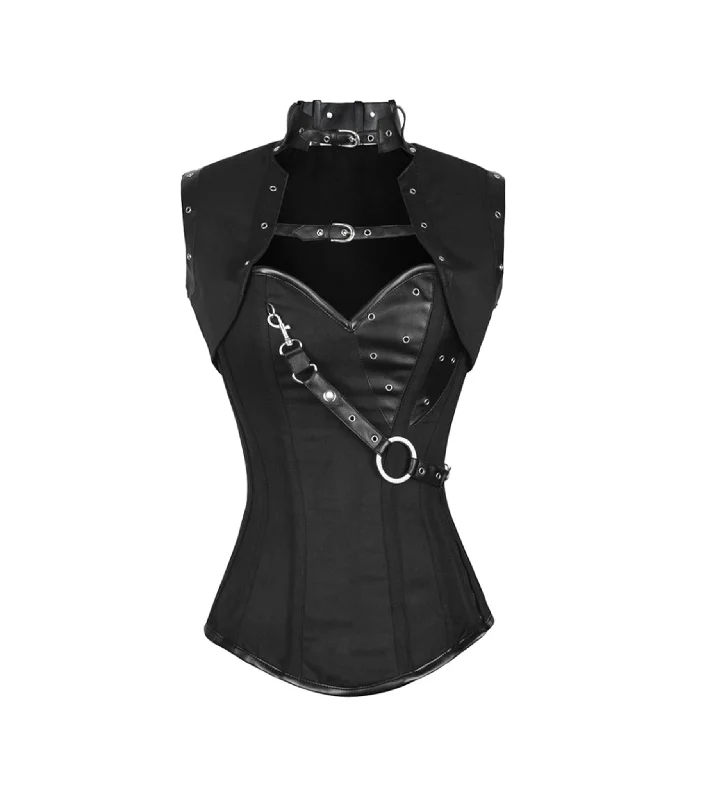 Black Cotton Overbust Corset