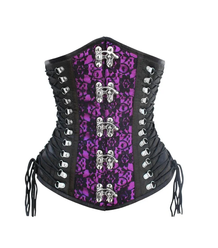 Black/Purple Waist Reducing Underbust Corset