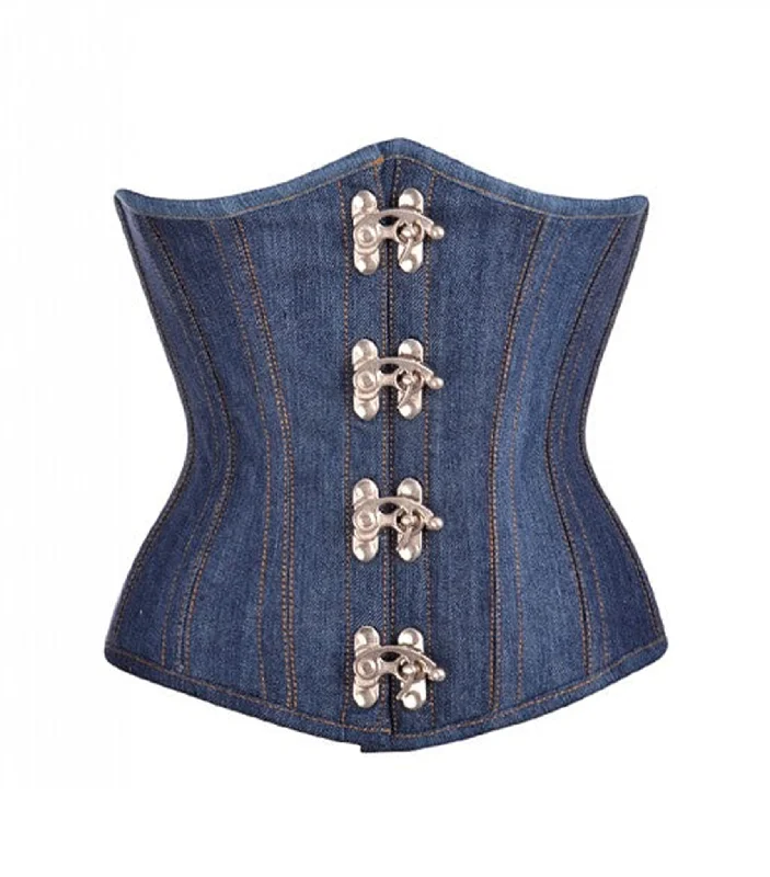 Blue Denim waist reducing  underbust corset