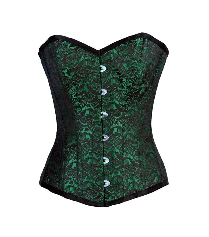 Green Brocade Authentic Overbust Corset