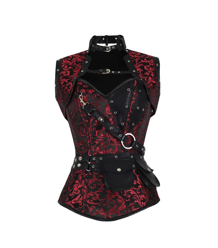 Red Brocade Overbust Corset