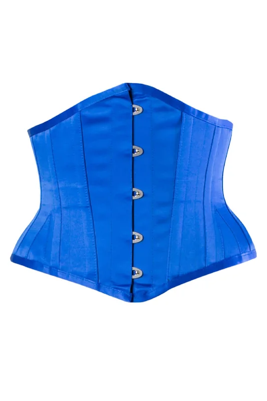 COBALT BLUE SATIN WAIST TRAINING WASPIE UNDERBUST