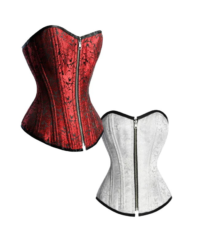 Red /White Reversible Overbust Waist Training Corset