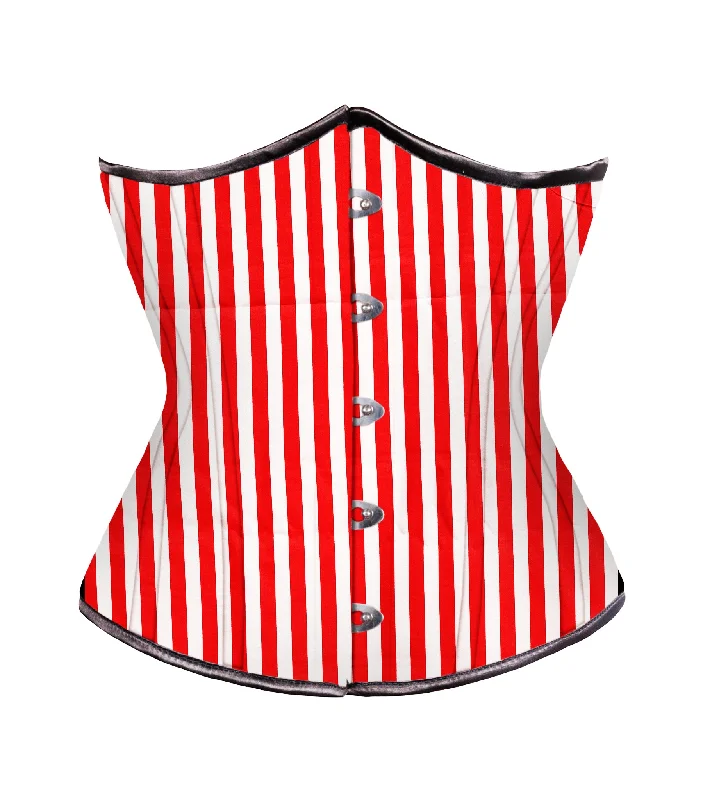 Red White Strip waist reducing  underbust corset