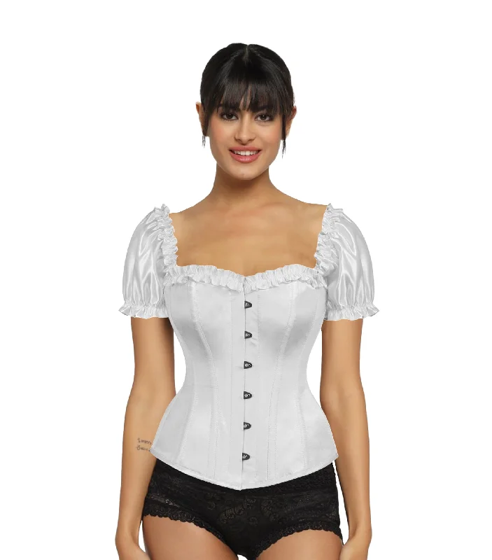 White Satin Overbust Corset