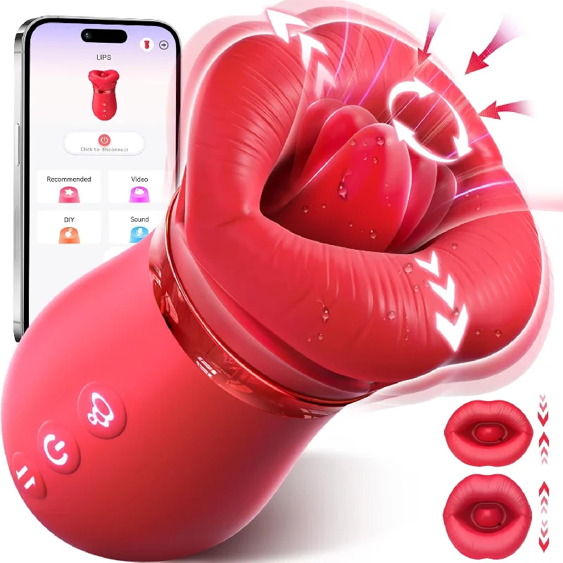 Pleasure Kiss Sensual Arouser 5IN1 Mouth Sucking Vibrator, 10 Tongue Licking, 3 Auto & 1 Manual Sucking