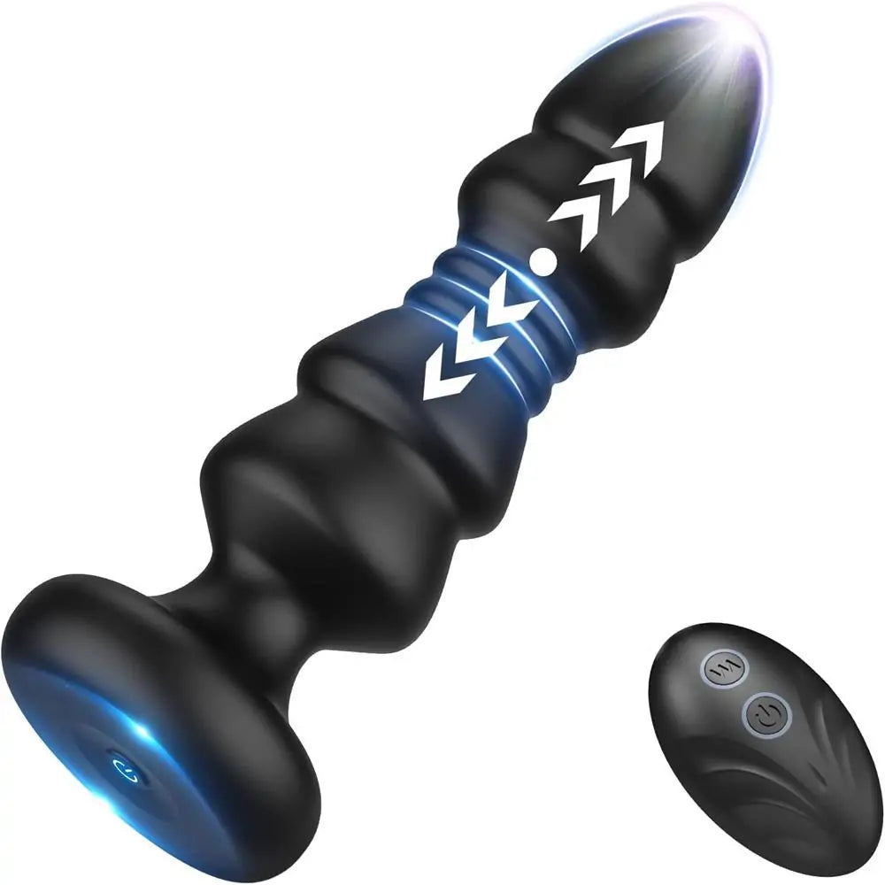 A-Play Butt Plug Vibrator With 5 Vibrating & Thrusting Modes Prostate Massager