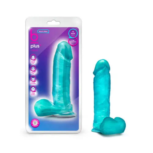 Blush B Yours Plus Mount n' Moan 9 in. Dildo with Balls & Suction Cup Teal