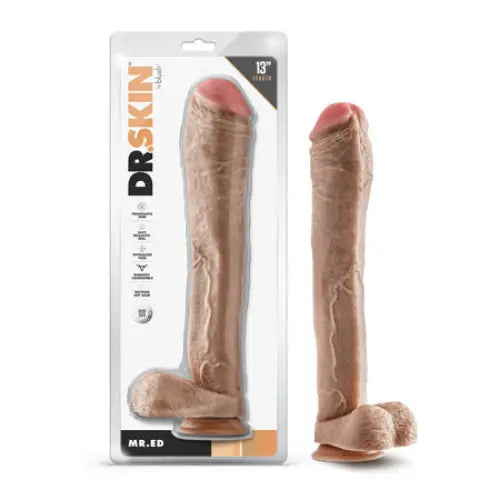 Blush Dr. Skin Mr. Ed 13 in. Dildo with Balls Beige