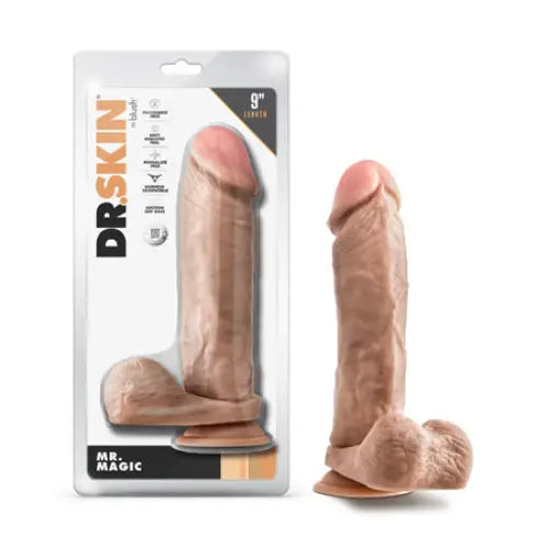 Blush Dr. Skin Mr. Magic 9 in. Dildo with Balls Beige