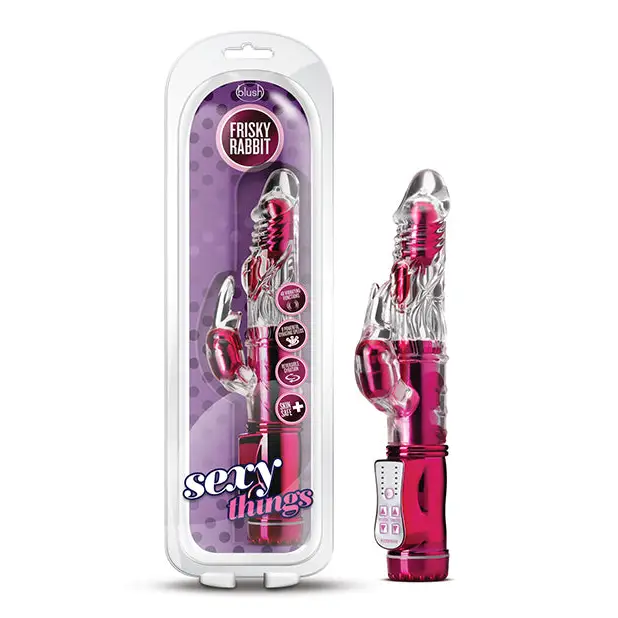 Blush Sexy Things Frisky Rabbit Dual Stimulation Vibrator Pink