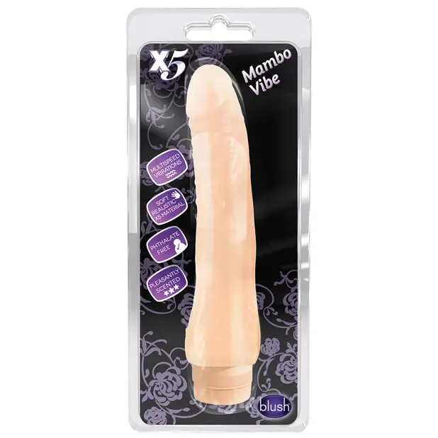 Blush X5 Plus Mambo Vibe Realistic 9.25 in. Vibrating Dildo Beige