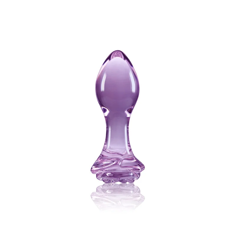 Crystal Rose Butt Plug - Purple