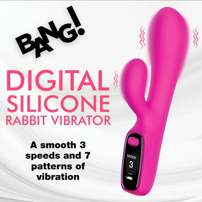 Digital Silicone Rabbit Vibrator – Dual Stimulation with LED Display