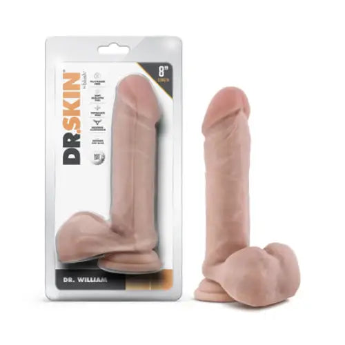 Blush Dr. Skin Dr. William 8 in. Dildo with Balls Beige