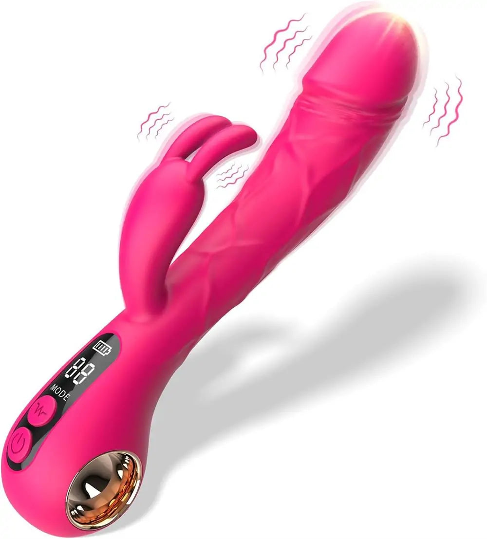 G-Spot Rabbit Vibrator with Handle LCD Display & 9 Powerful Vibrations