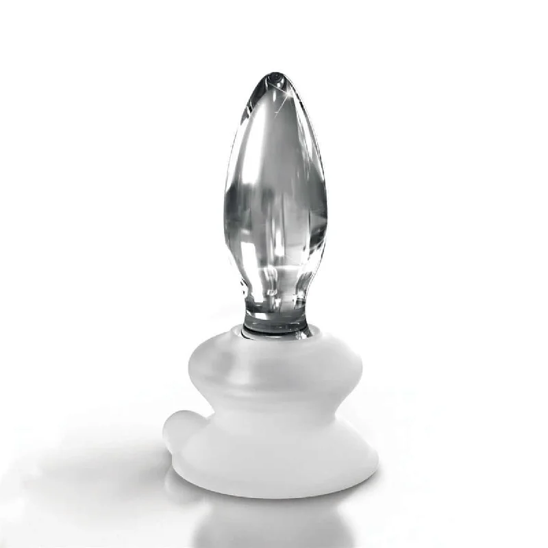 Icicles No. 91 Clear Glass Suction Cup Butt Plug