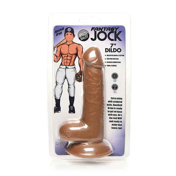 Jock Baseball Brian 7 in. Dildo with Balls Medium