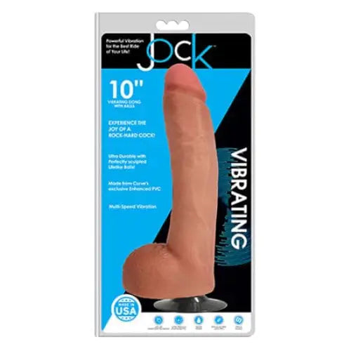 Jock Vibrating Dong With Balls And Suction Cup Waterproof 10in