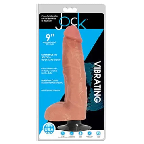 Jock Vibrating Dong With Balls And Suction Cup Waterproof 9in