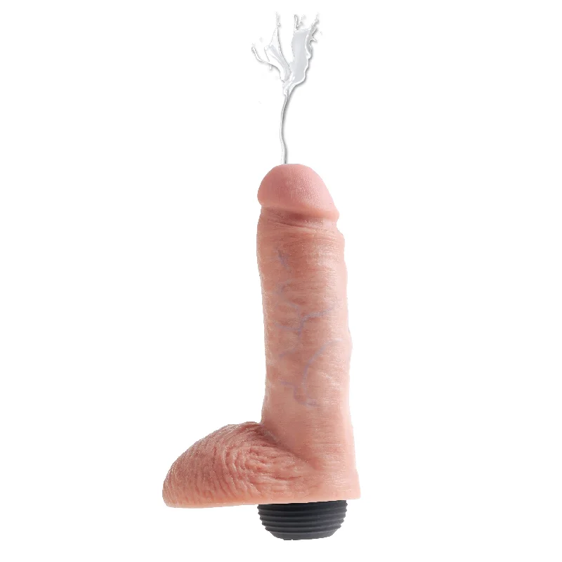 King Cock 8" Squirting Cock with Balls - Flesh