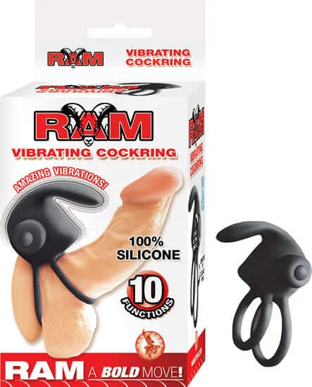 RAM Vibrating Cock Ring in Black, designed by Nasstoys of New York