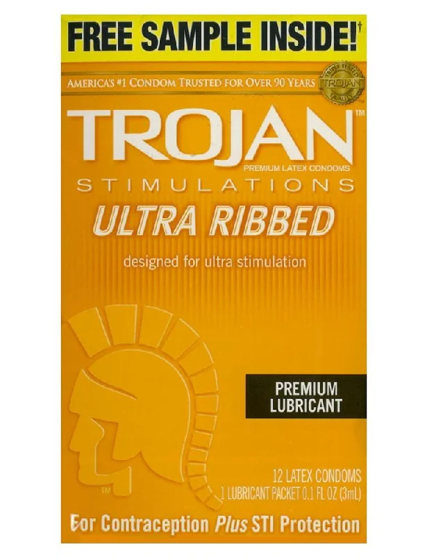 Trojan Ribbed  Condoms, 12 Pk