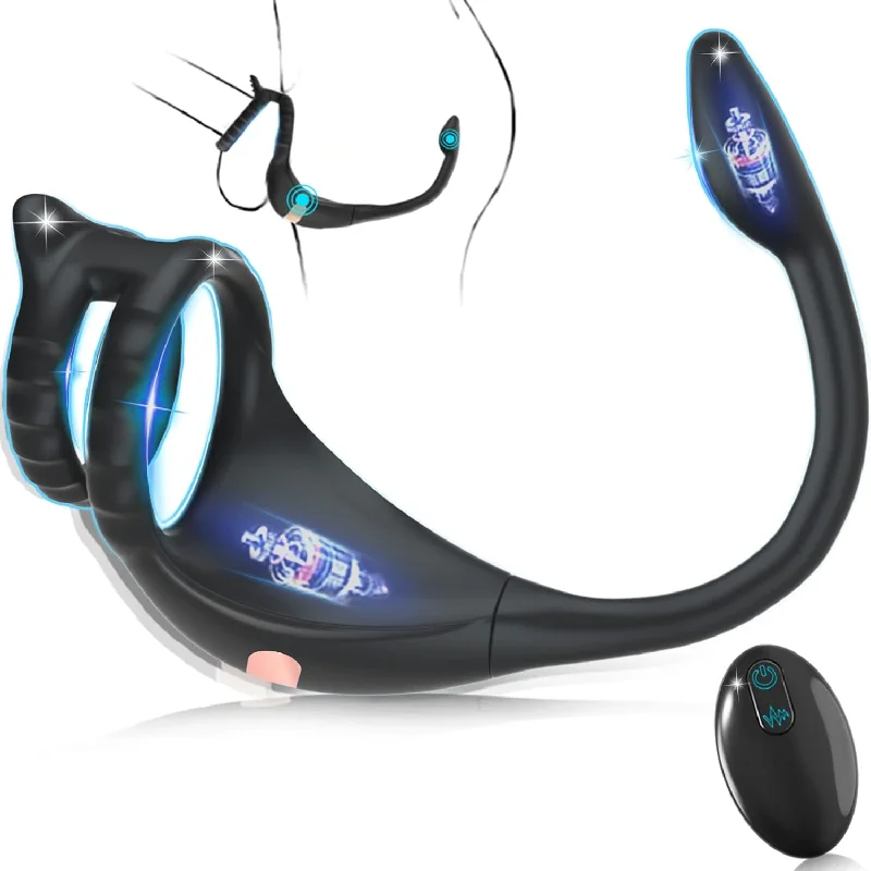 Vibrating Cock Ring Taint Stimulator with Mini Bullet Remote Control