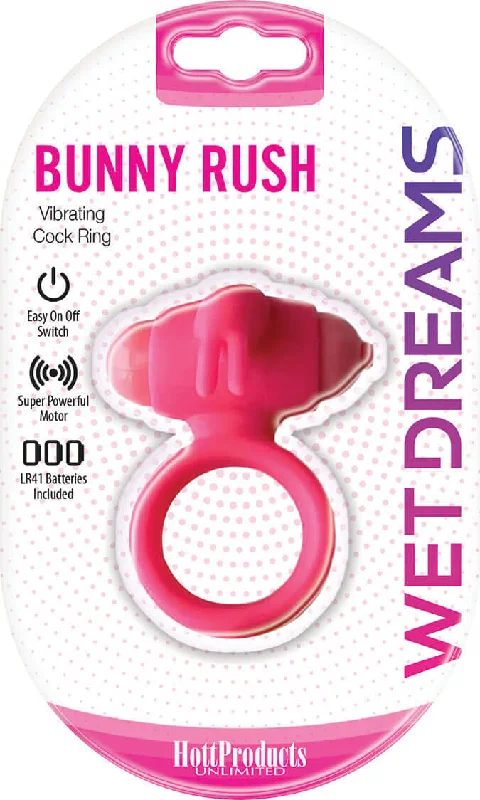 Wet Dreams Bunny Rush Vibrating Cock Ring with Rabbit Ears