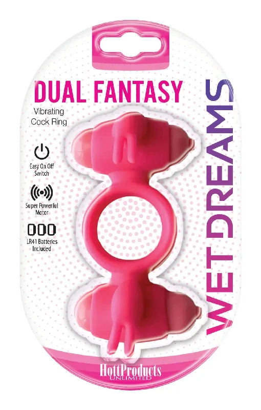 Wet Dreams Dual Fantasy Cock Ring with Dual Motors - Intensify Pleasure Together