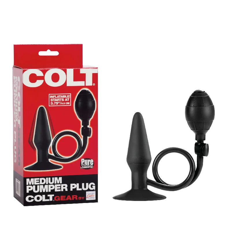 COLT Medium Pumper Plug - Silicone Inflatable Butt Plug with Suction Cup Base