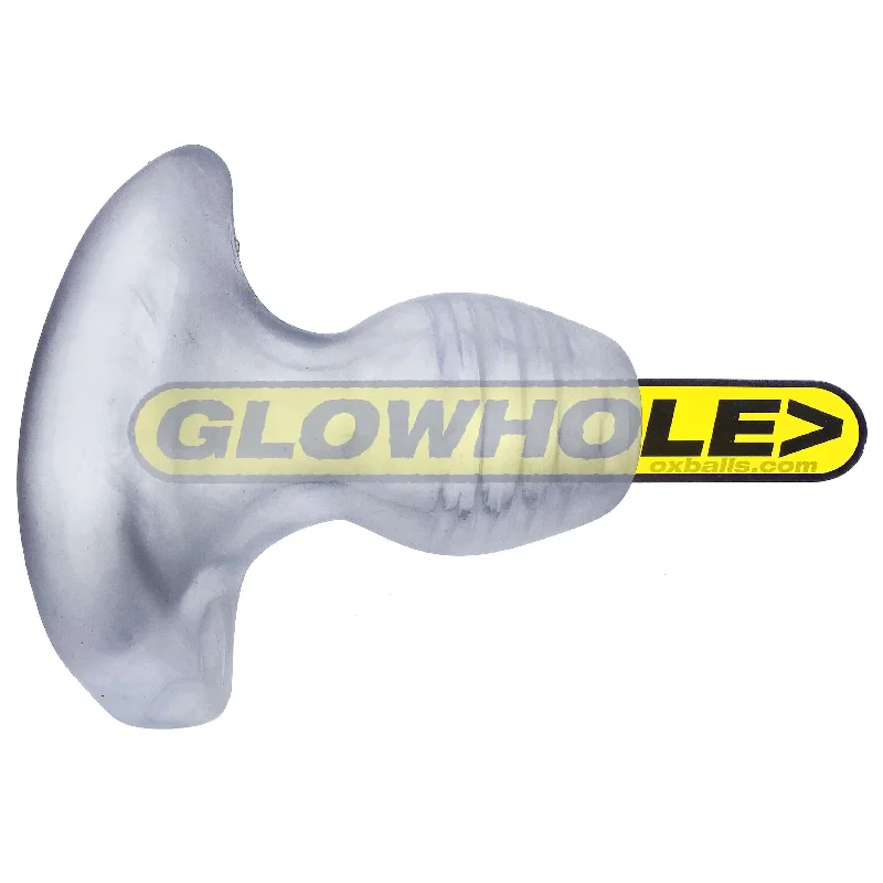 Glowhole 2 Butt Plug with LED Insert Large Clear Frost from Oxballs