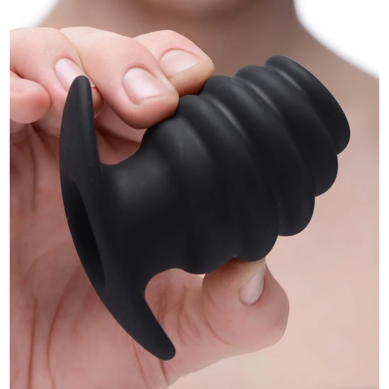 Hive Ass Tunnel Silicone Ribbed Hollow Anal Plug - Medium