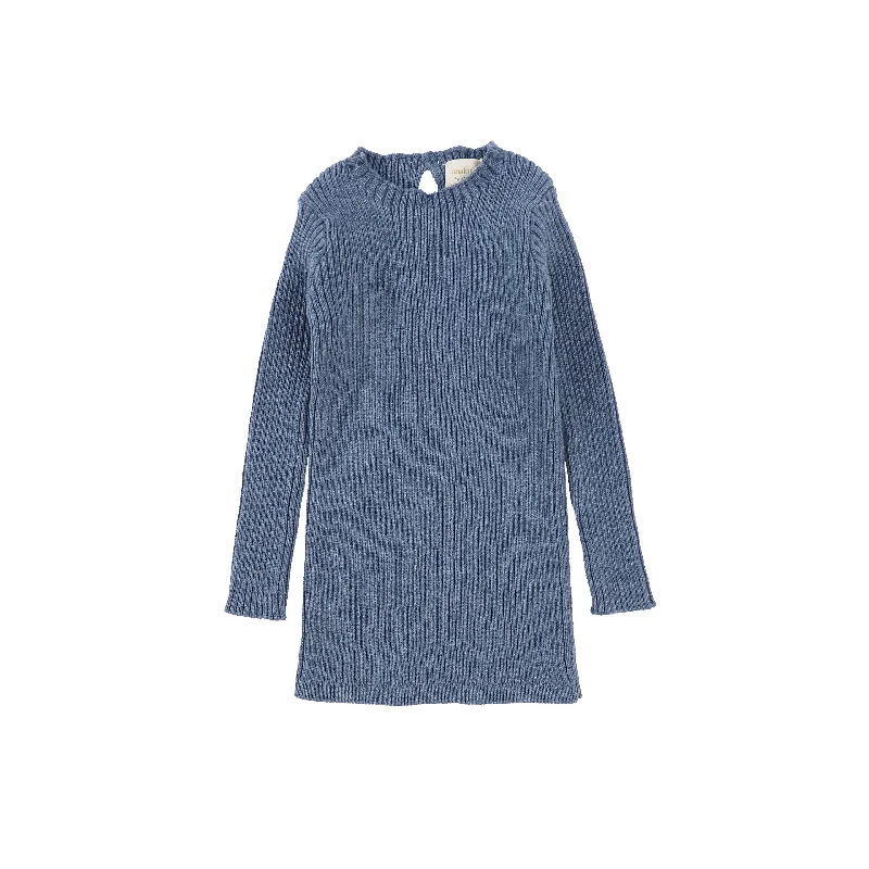 Analogie Long Sleeve Knit Sweater - Blue