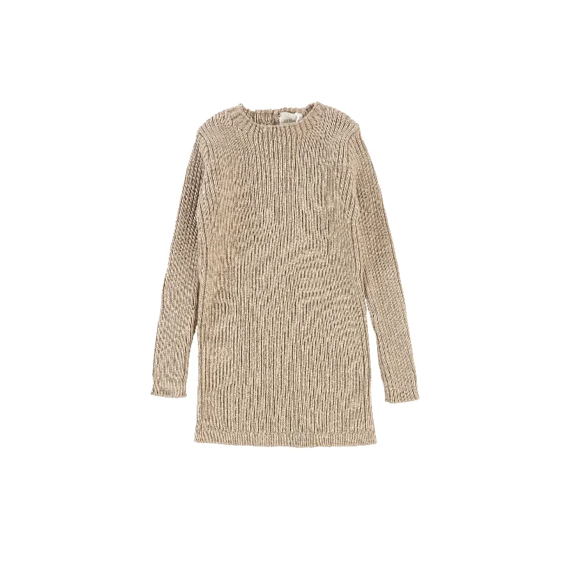 Analogie Long Sleeve Knit Sweater - Oatmeal