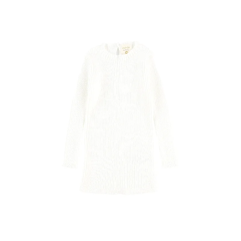 Analogie Long Sleeve Knit Sweater - White