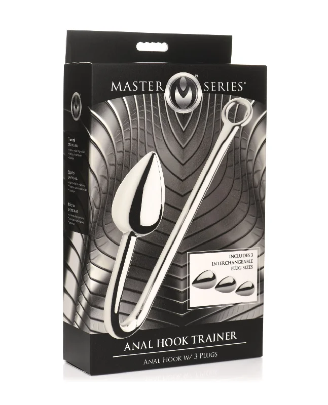 Master Series Anal Hook Trainer with 3 Plugs - Silver