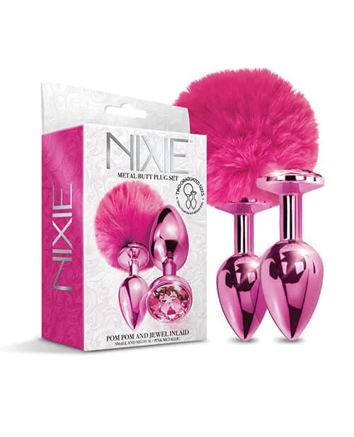 Global Novelties Nixie Metal Butt Plug Set: Elegant Comfort for Sensual Exploration