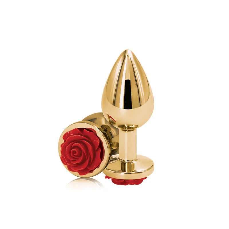 Rear Assets Rose Medium Butt Plug Red