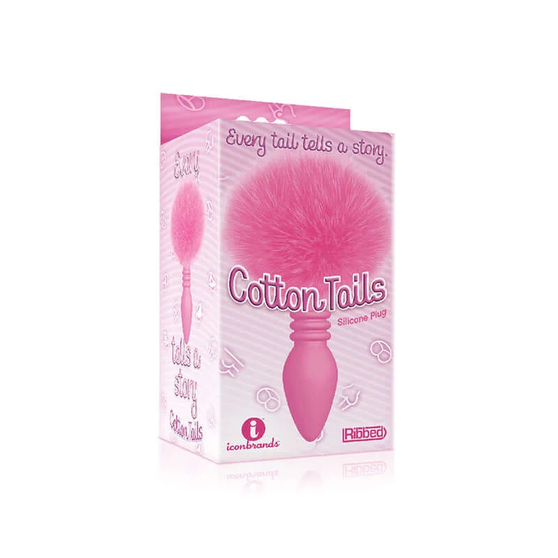 The Nines Cottontails Bunny Tail Butt Plug Ribbed Pink