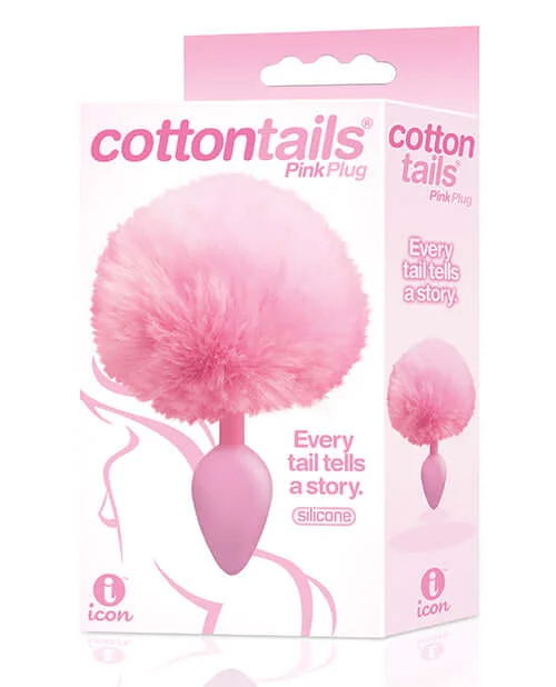 The Nines Cottontails Silicone Bunny Tail Butt Plug - Pink | Soft Fur