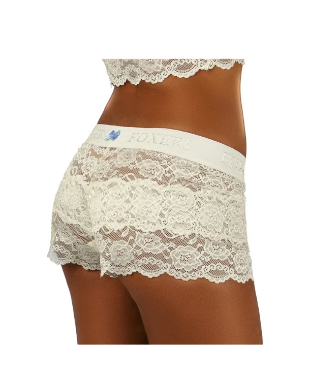 Lace Boxers by Foxers in Ivory Wedding w/ Ivory Band