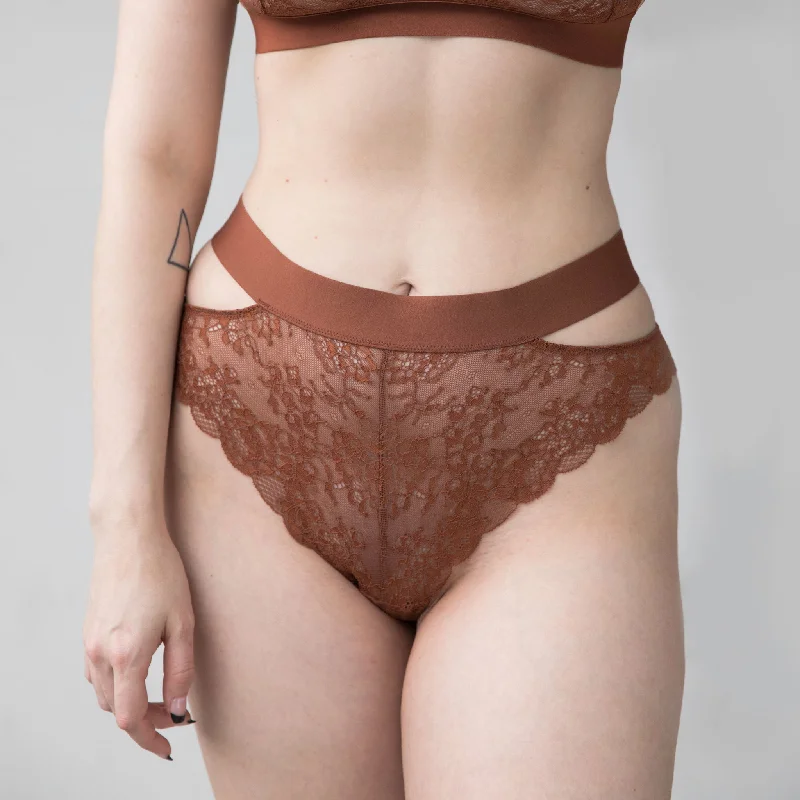 +Monique Morin Wild Lace Cheeky Panty in Salted Caramel