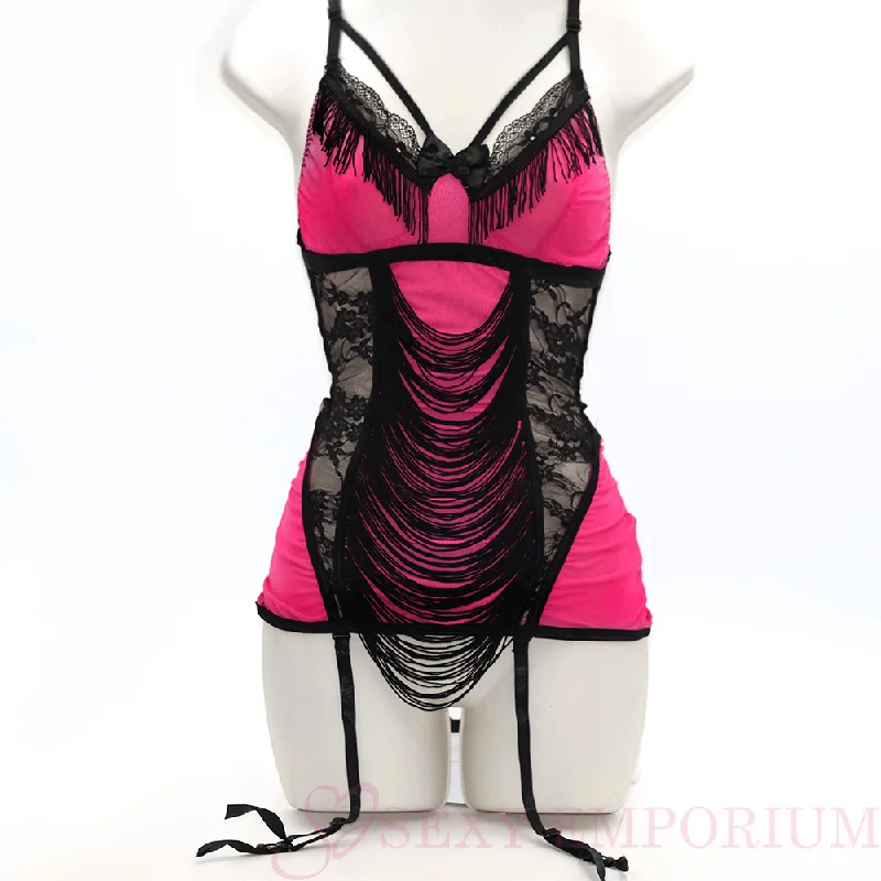 Pink and Black Caberet Bustier